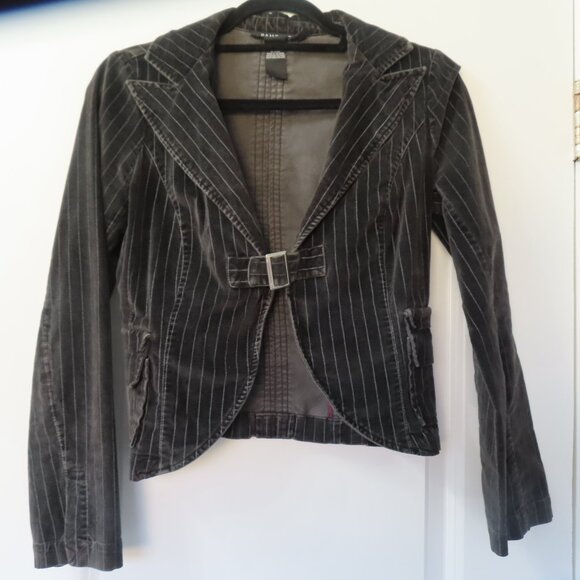 3 pieces:  Black n white flare pants, crop jacket, shirred LS shirt, size 4 or S - Picture 6 of 15